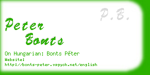 peter bonts business card